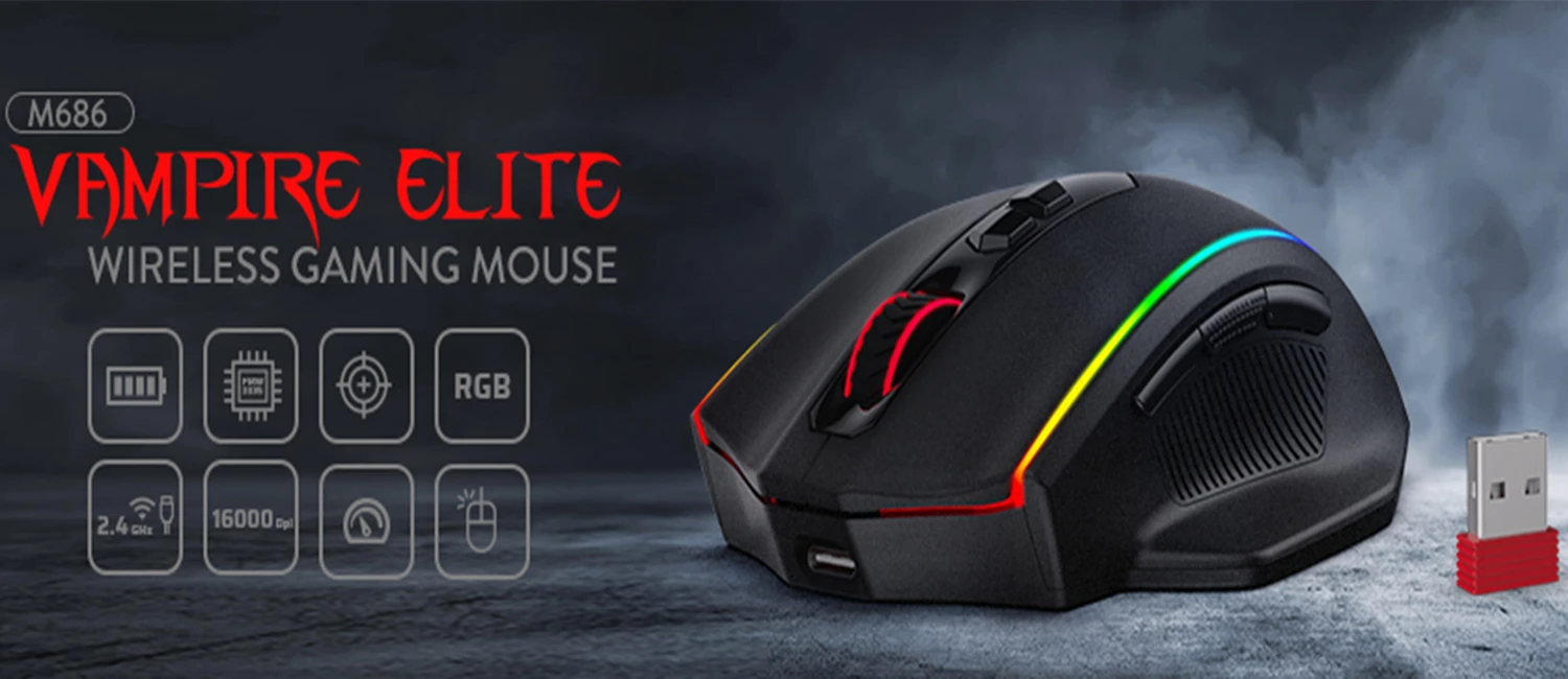 Redragon M913 2.4G Wireless Gaming Mouse 16000 DPI RGB Gaming Mouse With 16 Programmable Buttons MMO Fps for Gamer Laptop wireless mouse