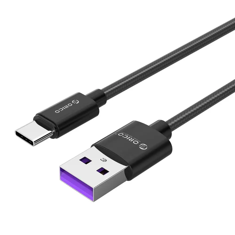 Orico 5А usb type-C кабель для huawei mate 20 10 Pro P30 P20 Мобильный телефон USBC Быстрая зарядка USB-C Быстрая зарядка кабель для Xiaomi - Цвет: Черный