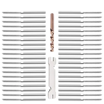 

Practical Boutique 20 Pairs Hand Thread Lag Screws for 3/16 Inch Cable Railing,316 Stainless Steel Stair Deck Railing for Wood P