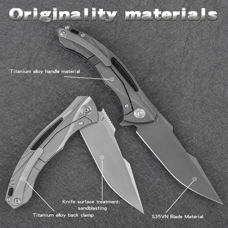 US $140.13 CH Knives 3519 S35VN Steel Ball Bearing Folding Camping EDC Hunting Portable Survival Titanium Handle The New Listing