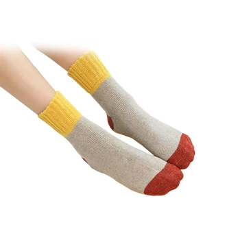 

5 Pair Warm Daily Thicken Women Socks Retro Fashion Middle Tube Soft Elastic Comfortable Accessories Autumn Winter Cotton Blend