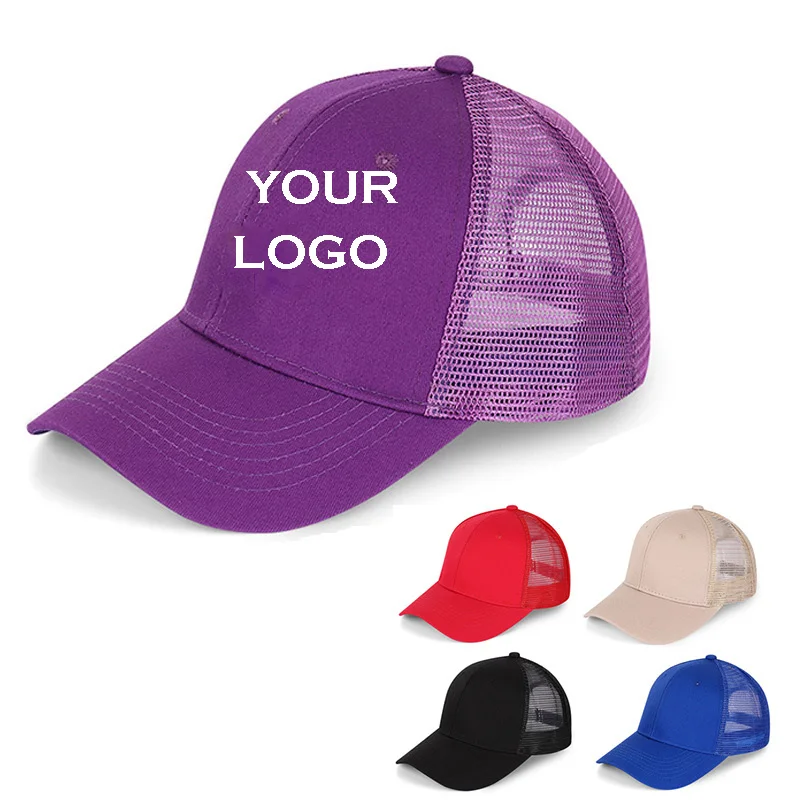 

3Pcs Free Custom LOGO Design Personality DIY Trucker Hat Baseball Cap Men Women Blank Mesh Adjustable Hat Adult gorras