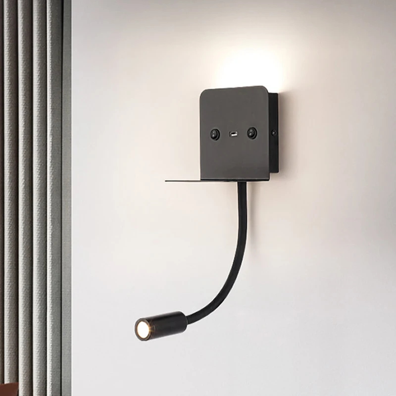 Современная светодиодная настенная лампа с USB зарядкой прикроватный светильник