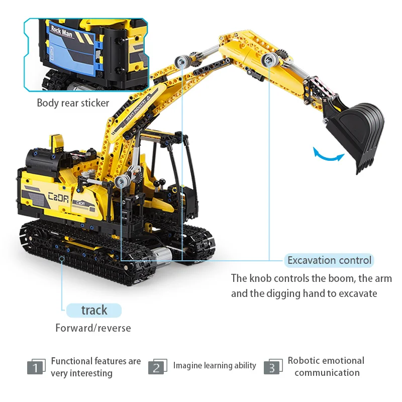 Cada 930PCS RC робот Megalithic умный строительный блок городской технический экскаватор на