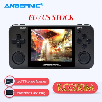 ANBERNIC-Consola de juegos Retro RG350M, reproductor emulador de PS1 RG 350M, carcasa de aleación de aluminio salida HDMI de TV, Consola portátil