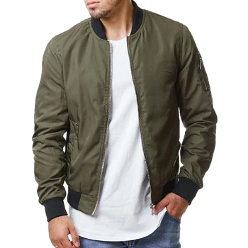 

Men Stand Collar Solid Color Pocket Long Sleeve Coat Jacket Baseball Uniform Pocket Long Sleeve Coat Jacket Baseball Uniform