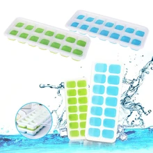 4 шт. лотки для льда покрытые формы гибкие пищевые пластиковые штабелируемые с крышкой Y1QB