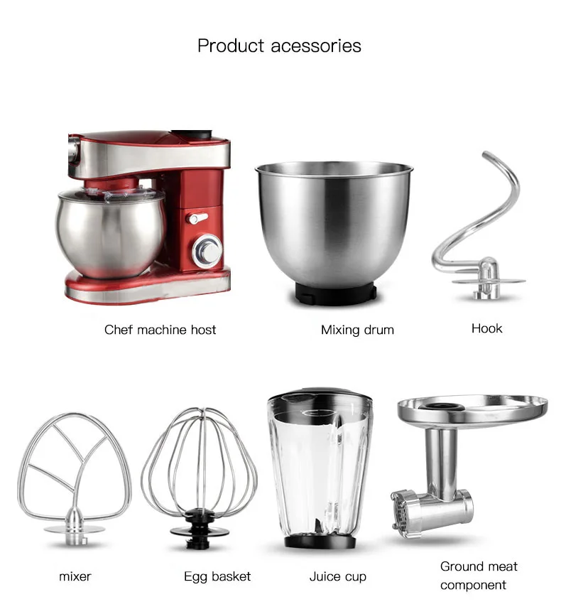 Home Use Kitchen Multi-function Electric Automatic Spiral Stand Mixer With 6.5L Bowl mixer grinder blender soybean milk blender