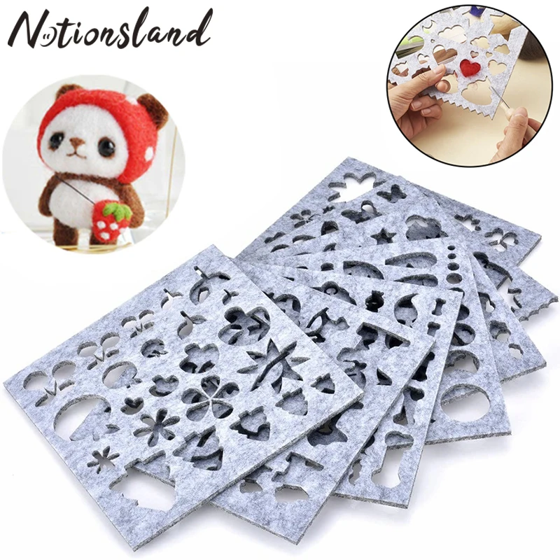 7pcs/Set Creative Needle Felt Mold Practical Handicraft Durable DIY Craft Stencil Woolen Felting Making Tools Sewing Accessories