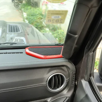 

Interior Speaker Cover Trim Red ABS Stereo For Jeep Wrangler JL 2018 Set Auto 2Pcs
