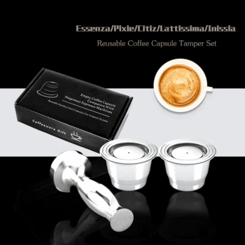 

Nespresso Pixie Essenza Cafe Capsula Reusable Refillable Nespresso Coffee Capsule Filter Pod Birthday Gift Kitchen Dining Bar