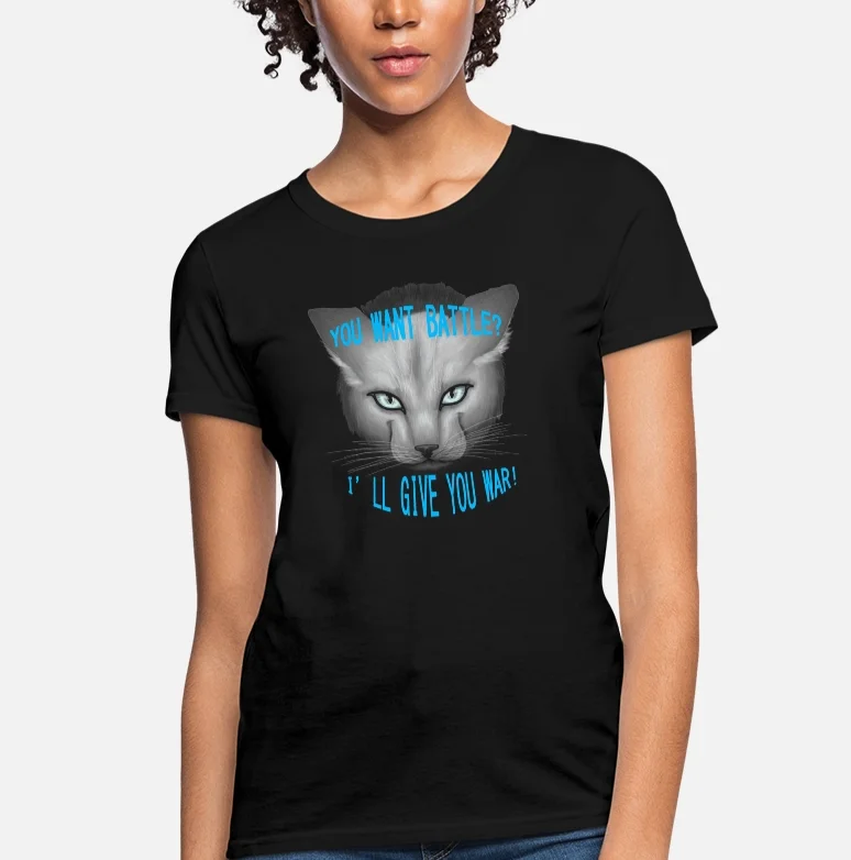 Женская футболка с изображением кота воина | одежда