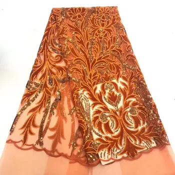 

2020 Selling high quality tulle velvet African lace fabric wedding Nigeria tulle lace material sequined lace fabric YYZ26