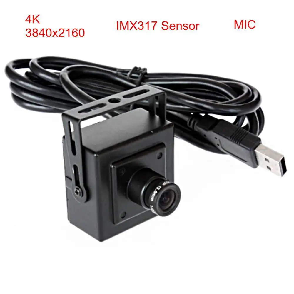 ELP 3840x2160 4K видео наблюдения USB веб-камера CMOS sony IMX317 мини микрофон USB камера с мини-чехлом