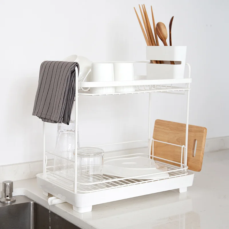 

Korean kitchen double layer drain rack Airing Bowls and dishes bowls and plates Tableware storage Admission Storage rack