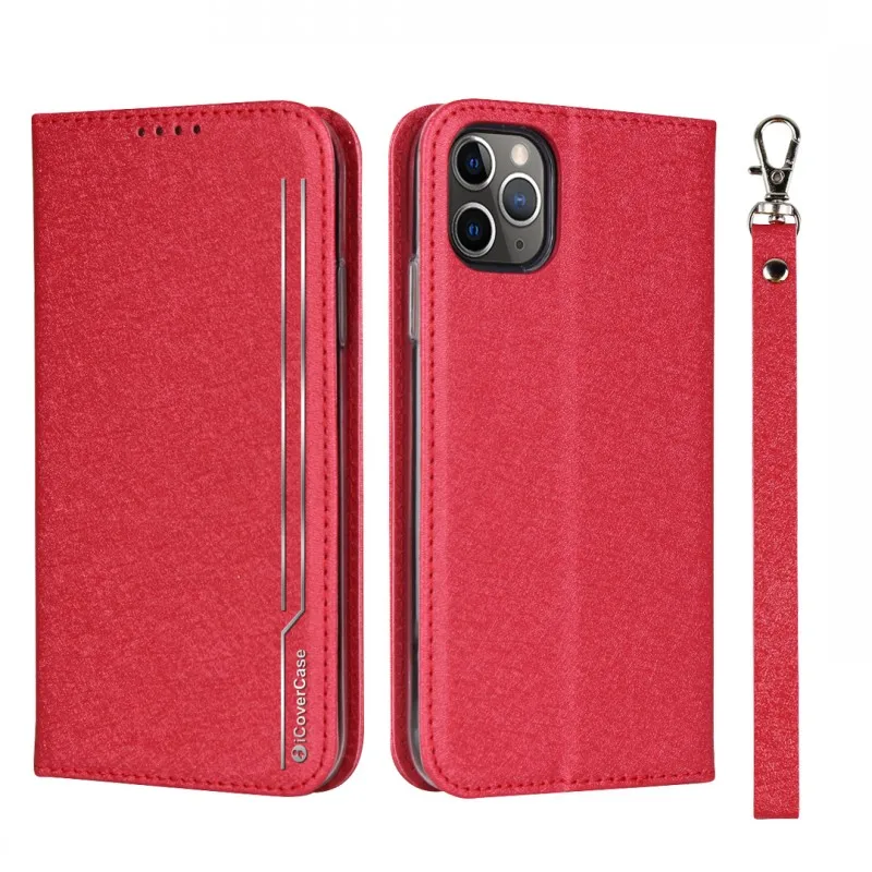 Магнитный кожаный флип чехол iCoverCase для iPhone 7 Plus телефонный 11 Pro 5 5s SE 2020 SE2 6 6s 8 X XR XS Max