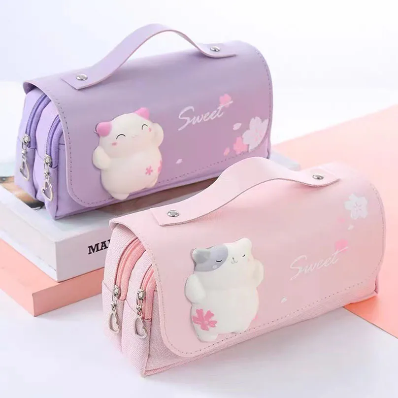 Pencil Cases Kawaii Estuche Cases Utiles Escolares Aesthetic Large Capacity  Soft Cotton Pencilcase Pillow Bags Girl Cartucheras - AliExpress