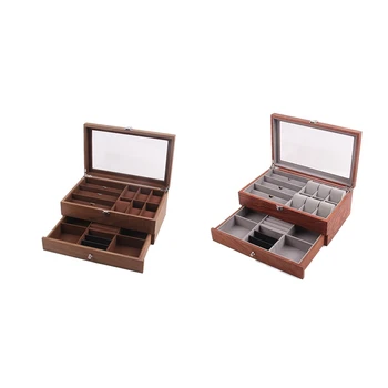 

Jewelry Box with Glass Cover, 2-Layer Jewelry Storage Box, with 1 Drawers, Gift for Loved Ones