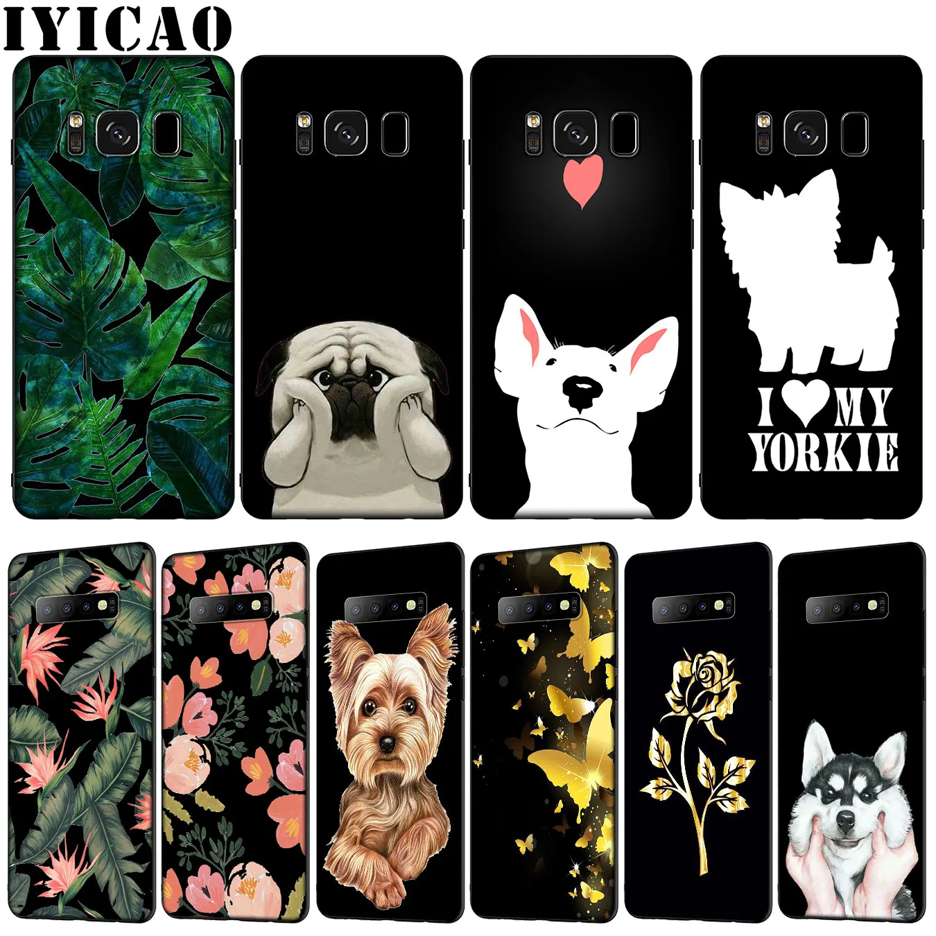 cat Cute dog pug flower Soft TPU Silicone Phone Case for Samsung Galaxy S20 Ultra S10 Lite S9 S8 Plus S6 S7 Edge S10e |