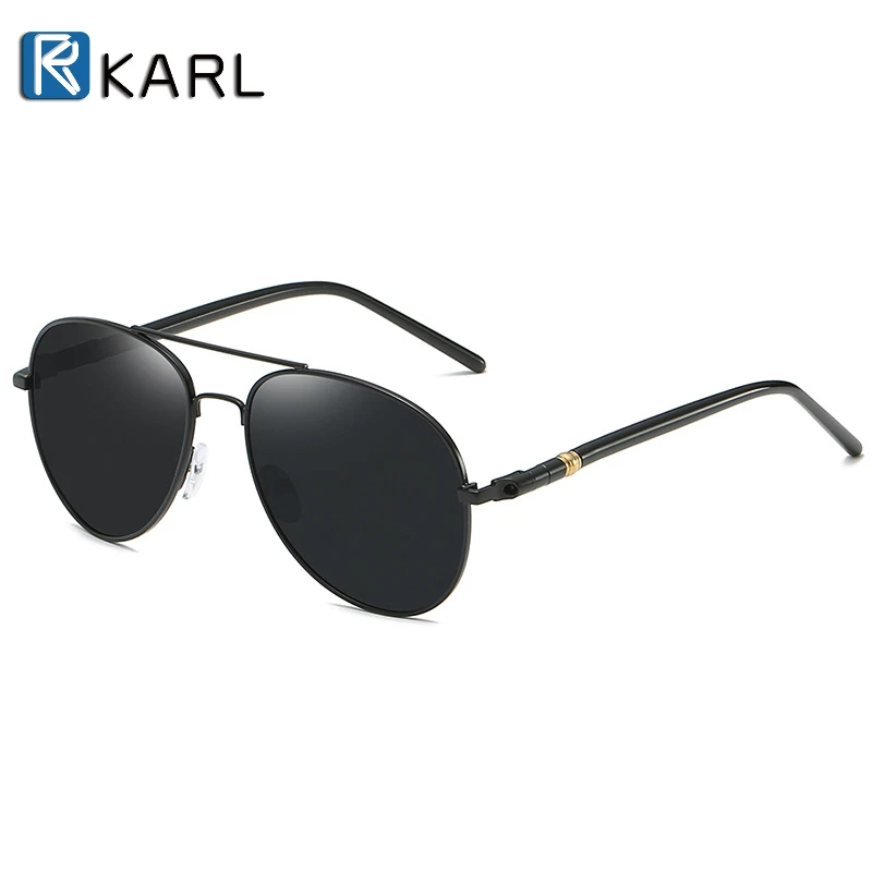Карл Ретро поляризационные солнцезащитные очки для мужчин, фирменный дизайн, классические солнцезащитные очки пилота для вождения, рыбалки, синие солнцезащитные очки для мужчин/wo для мужчин Gafas
