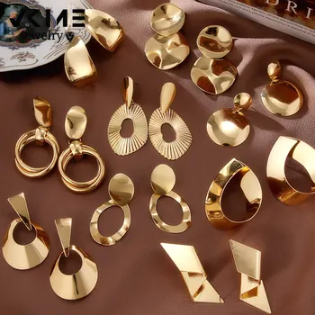 

VKEM Charm Big Metal Geometric Earrings Fashion gold Earrings For women Drop Earrings 2020 New Brinco Jewelry gift