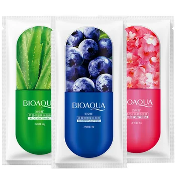 

BIOAQUA Sakura Facial Mask Blueberry Aloe Extract Moisturizing and Brightening Skin Tone Gentle Jelly Mask Skin Care