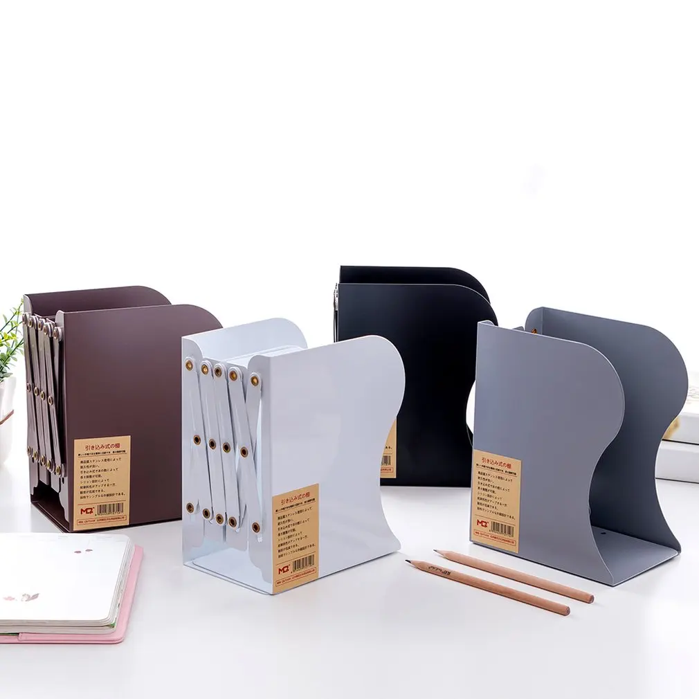 

Non-Printing Wind Creative Telescopic Folding Book Stand Metal Look Bookshelf Office Cartoon Student Storage Stationery
