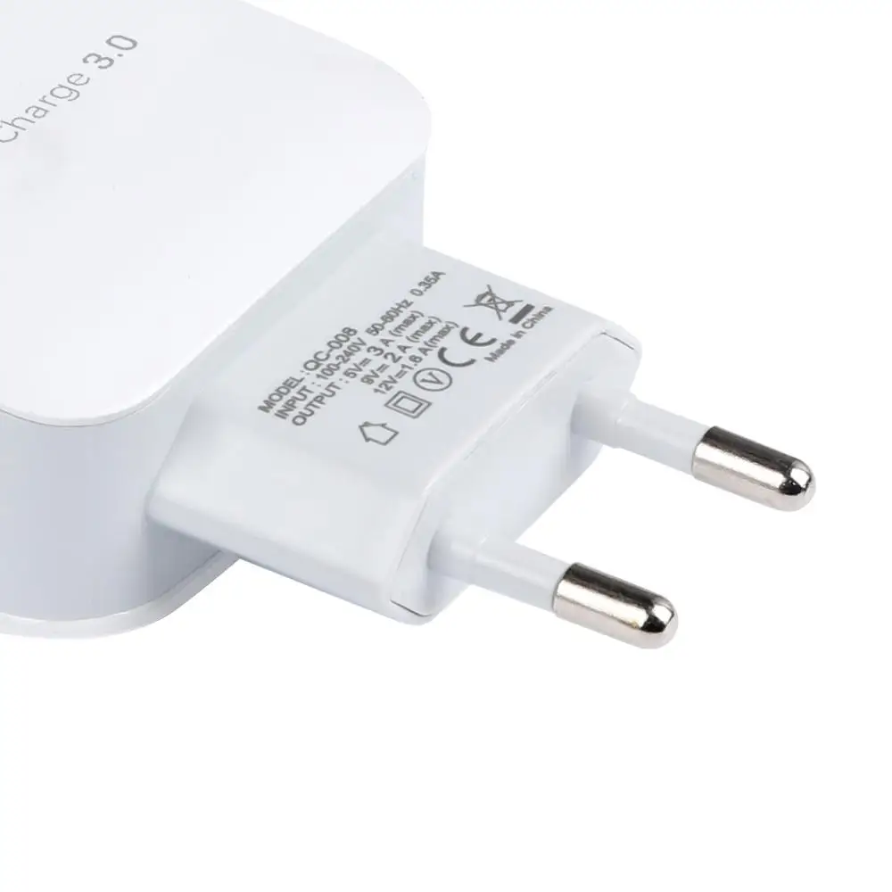 QC3.0 USB зарядное устройство для путешествий ПК противопожарный материал быстрое зарядное устройство настенное зарядное устройство Быстрая зарядка 3,0 5 в 3A для смартфонов ЕС/США штекер FS