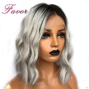

13x4 Lace Front Human Hair Wigs Colored Ombre Gray Pink Brazilian Remy Pre Plucked 150% Transparent Lace Wig with Baby Hair