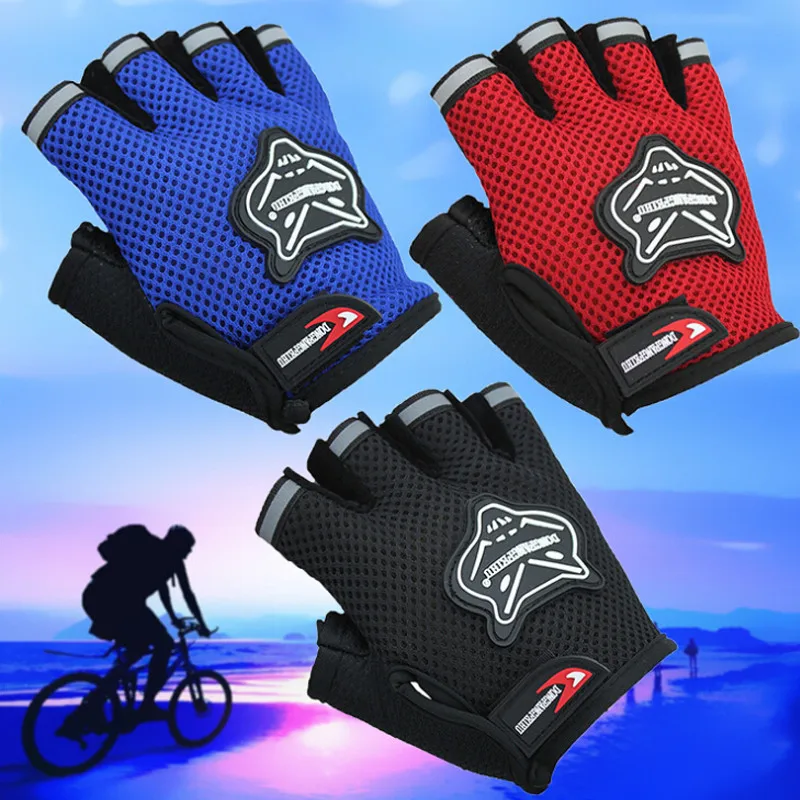 ITranyee-guantes de malla para ciclismo, de medio dedo, antideslizantes, transpirables, para escalada, deportes al aire libre, bicicleta, familia, niños y mujeres, 2021