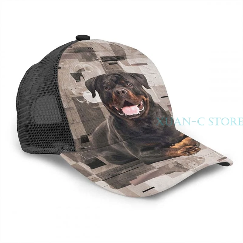 Цифровая баскетбольная Кепка Rottweiler-Metzgerhund для мужчин и женщин с принтом, черная шляпа унисекс - Цвет: One Size