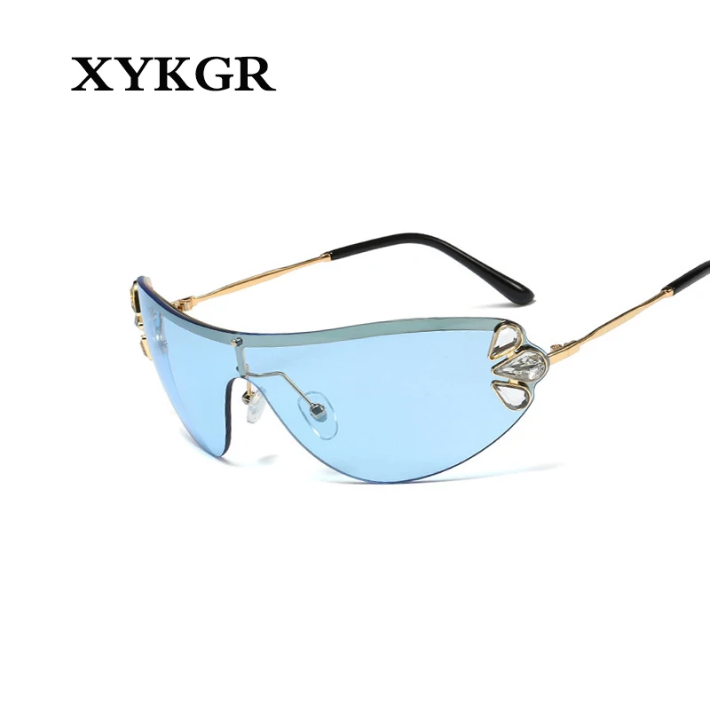 XYKGR fashion trend piece sunglasses women brand design luxury sunglasses ocean lens rhinestone sunglasses