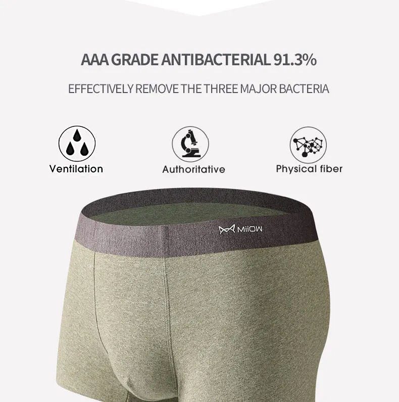 Organic cotton men's underwear boxer shorts