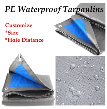

Customize Size 0.23mm Blue PE Tarpaulin Rainproof Cloth Sunshade Tarp Waterproof Lightweight Tarp UV-Proof Layer Car Cover
