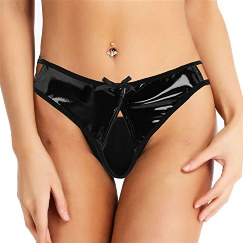S-4XL Women Hot Panties Woman Briefs Leather Seductive Underwear Hollow Out Panty Mutandine Sexy Tanga Femme Female Knickers A20