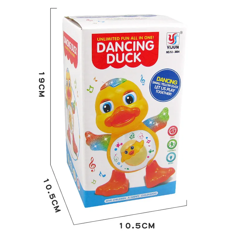 Zhenwei Battery Powered Musical Dancing Duck with Flashing Light Interesting Waddle Electronic Toy Gift for Toddlers Children