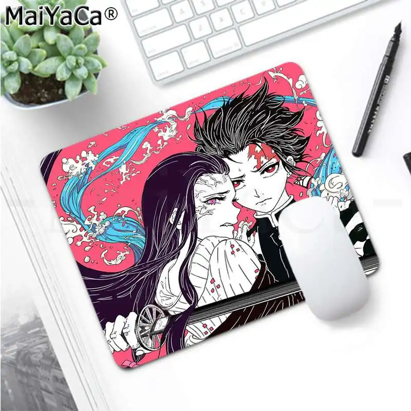 Not Lock Edge18x22cm MaiYaCa мальчик подарок коврик Demon slayer Kamado Nezuko коврики для мыши Аниме Коврик для мыши и ноутбука большой коврик для мыши клавиатуры коврик - Цвет: Not Lock Edge18x22cm