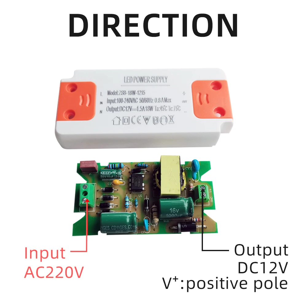 AC100V-240V Per DC12V Costante Volatge 18W 36W Super Sottile HA CONDOTTO il Driver LED di Alimentazione Forniture 3A il Trasformatore di Illuminazione per illuminazione A LED