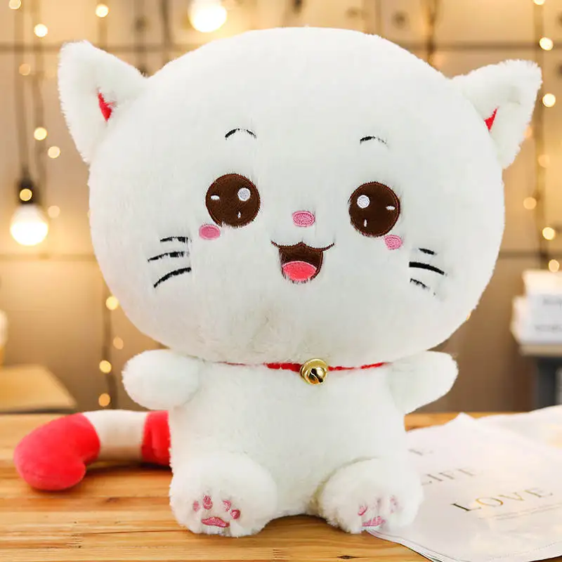 Большая Милая кошка с большим лицом, Белоснежная улыбка, котенок, кошка, мягкие плюшевые игрушки, лучшие подарки для детей, высокое качество - Цвет: pink laugh bell