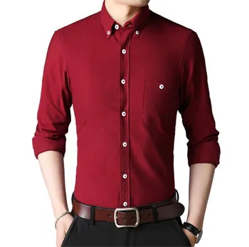 

The new autumn hot selling men's corduroy long-sleeved shirt fashion British style youth business solid color plus-size shir