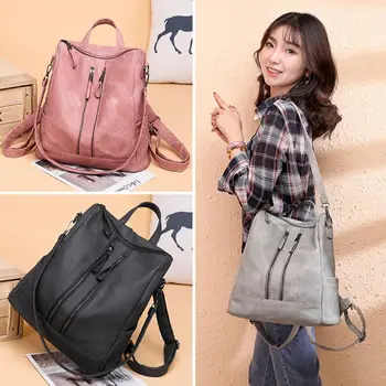 

NoEnName_Null Women's PU Leather Backpack Anti-Theft Rucksack School Shoulder Bag Teenager