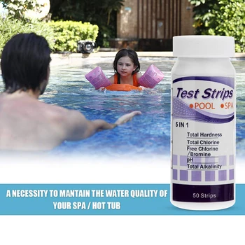 

5 In 1 Swimming Pool Hot Spring Water Test Strip Chlorine Bromine PH Alkalinity Hardness Test Tool Swimming Pool Test Reading