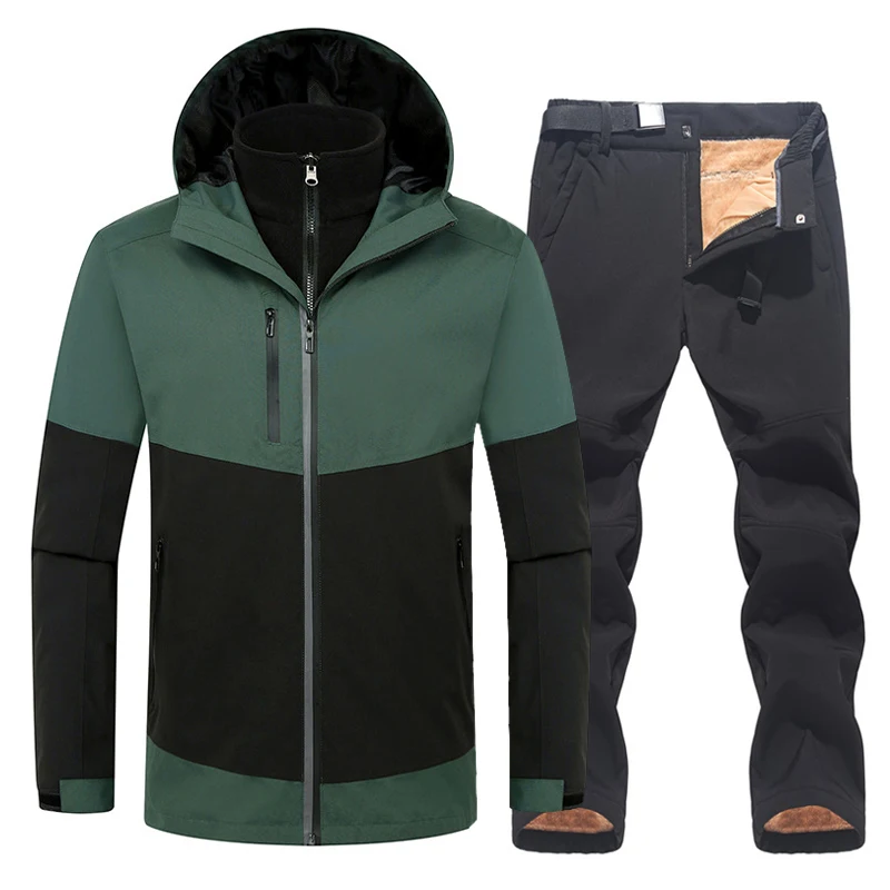 Men Ski Jacket Pants Set 2021 Winter Skiing Snowboard Jacket Outdoor