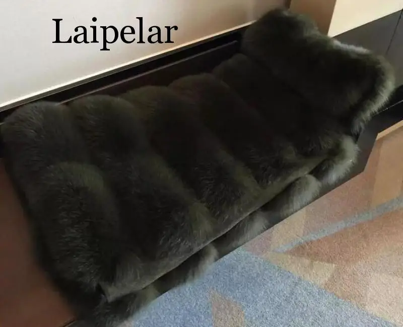 Laipelar/пальто из искусственного меха г. Осенне-зимняя новая длинная куртка с горизонтальным мехом, жилет из лисьего меха