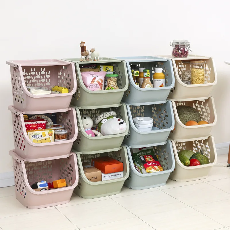 

Kitchen Storage Basket Children Toy Storage Box Basket Organizing Multilayer-Superimposed Storage Shelf Fruit And Vegetable Bask