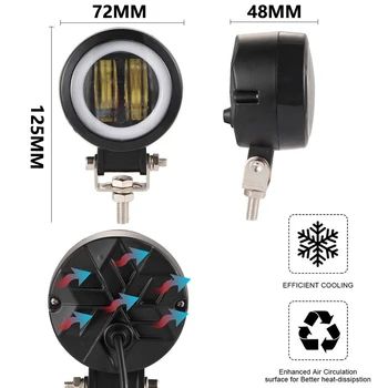 

Motorcycle 3" LED Working Light Round Fog Floodlight Spot Lamp 12V 20W Durable
