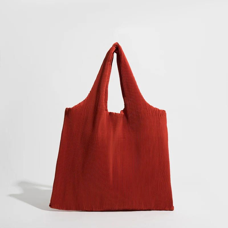 MABULA Large Capacity Pleated Tote Shopping Handbag Ruched Design Reusable  Work Shoulder Bag Portable Women Summer Beach Purse