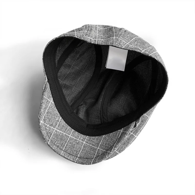 Summer Autumn Unisex Casual Flat Caps Lattice Gray Beret Vintage Ivy Newsboy Hat Artist Painter Male Driving Hat NM11 casual hat beret hat newsboy cap newsboy hat