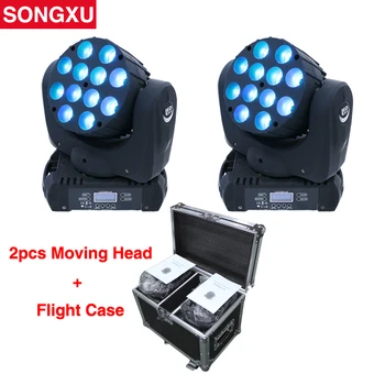 

SONGXU 2pcs 12x10W RGBW 4in1 LED Washer Moving Head Light with 1 flight case Professional DJ Disco Party Light/SX-MH1210A