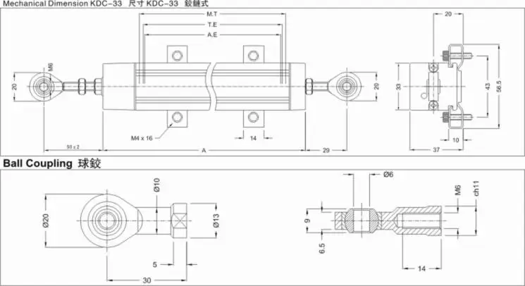 Электронный правитель датчик перемещения KDC-33-50mm KDC-33-75mm KDC-33-100mm